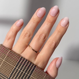 Glamnetic Press On Nails – Short Round, Glossy Fake Nails 30 Pc Full Kit(1B – Doll Cheeks)