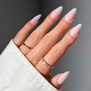 Glamnetic Press On Nails – Short Round, Glossy Fake Nails 30 Pc Full Kit(1E – Blush Blanket)